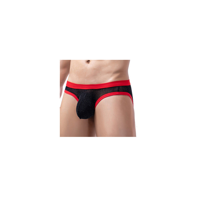 MenSexyWear Slip Clipo Noir-Rouge